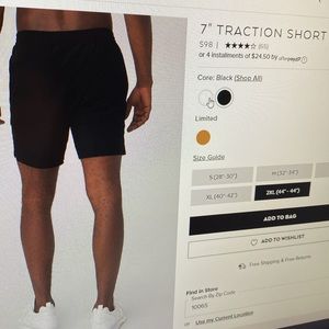 Barely worn Alo Men’s Medium black shorts w built in liner.